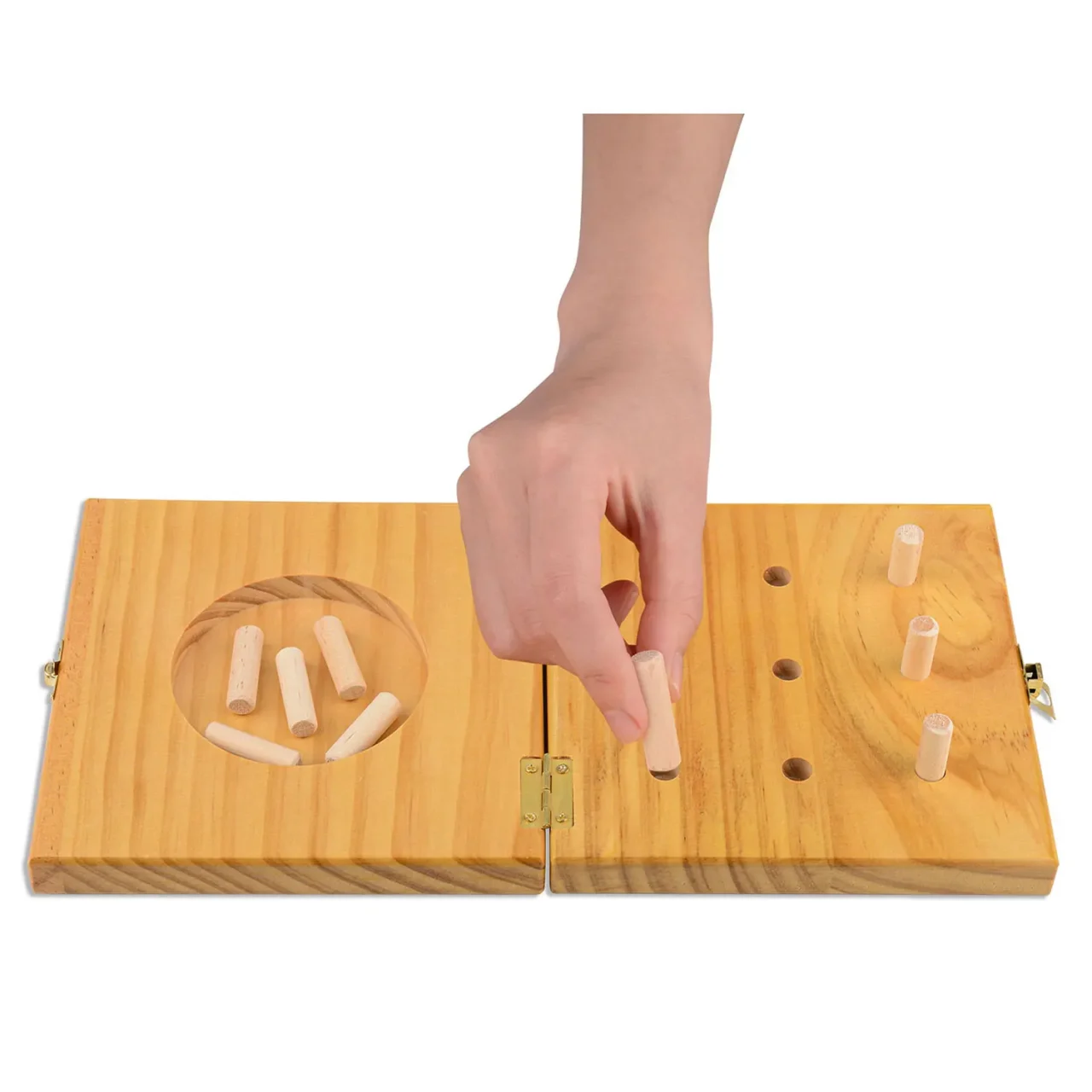 9 Hole Wooden Pegboard for Occupational Therapy, Parkinson Patients Finger Training Kit, Fine Motor Skill Test