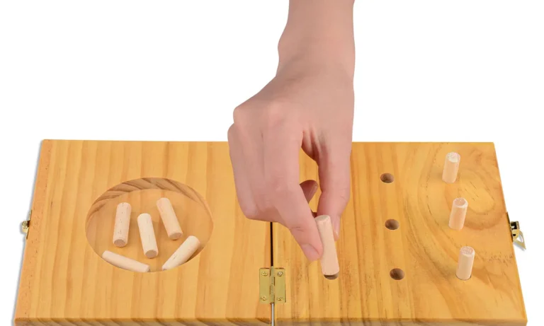 9-Hole Wooden Pegboard – Fine Motor Therapy Kit for Stroke Recovery, Parkinson’s & Hand Dexterity Training | Stroke Lyfe™ NeuroPlay