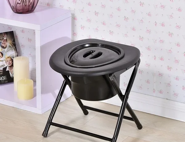 Foldable Stainless Potty Chair – Bedside Commode & Shower Seat for Stroke Recovery, Seniors & Limited Mobility | Stroke Lyfe™ Daily Living Gear