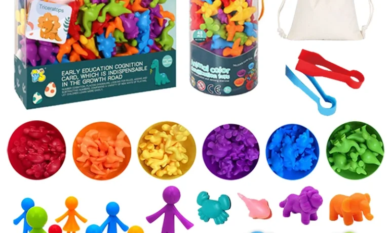 Montessori Rainbow Counting Game – Animal Cognition & Fine Motor Therapy Set for Stroke Recovery, Math Skills & Sensory Play | Stroke Lyfe™ NeuroPlay