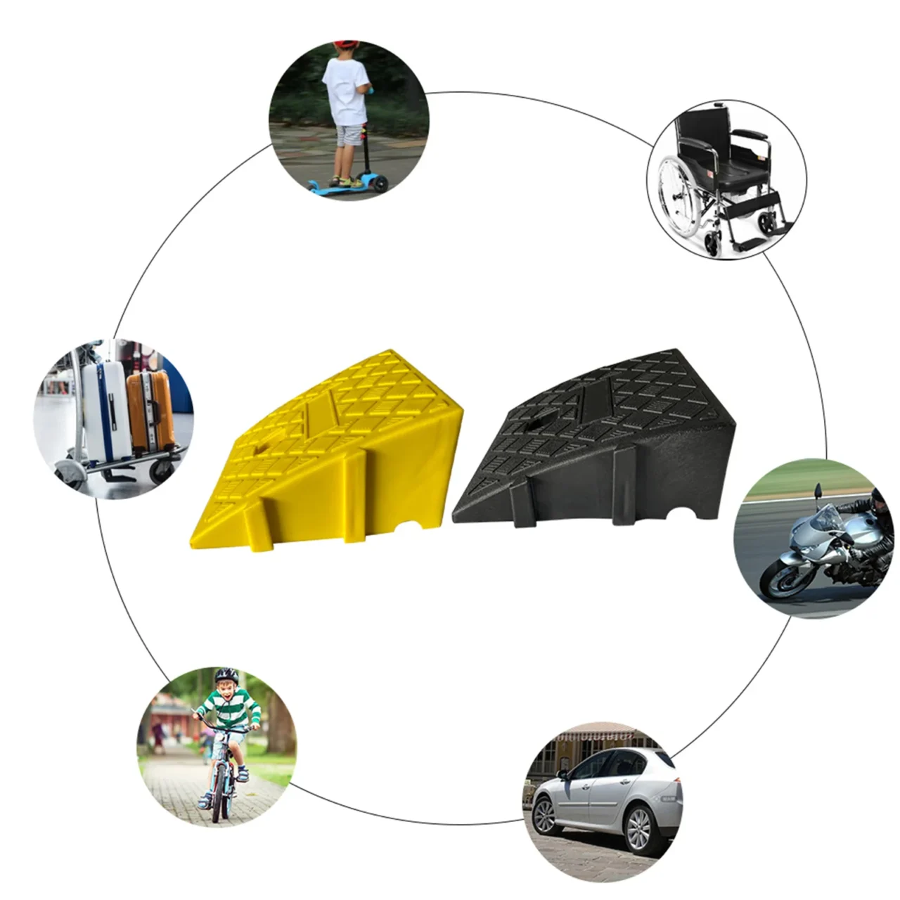 Portable Lightweight Curb Ramps Heavy Duty Plastic Threshold Ramp Kit For Car Trailer Truck Bike Motorcycle - Image 6