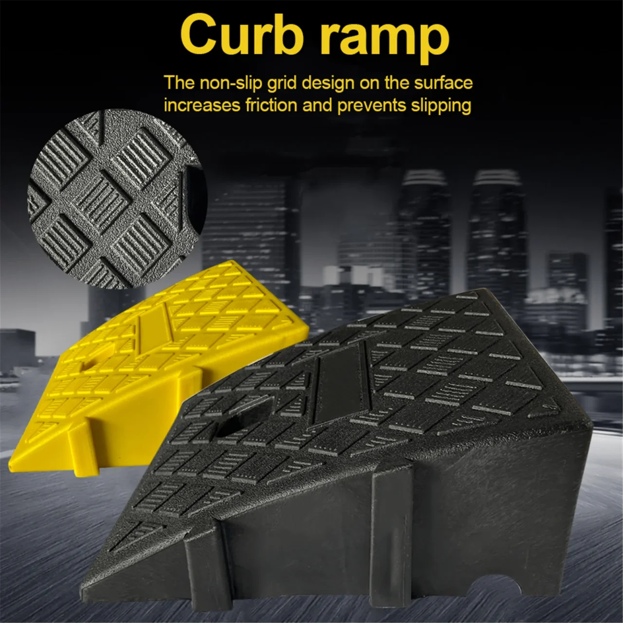 Portable Lightweight Curb Ramps Heavy Duty Plastic Threshold Ramp Kit For Car Trailer Truck Bike Motorcycle - Image 4