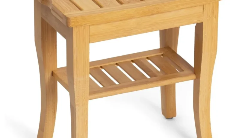 Bamboo Spa Shower Bench – Waterproof Bath Seat with Storage Shelf for Stroke Recovery, Elderly Support & Small Spaces | Stroke Lyfe™ Home Safety Gear