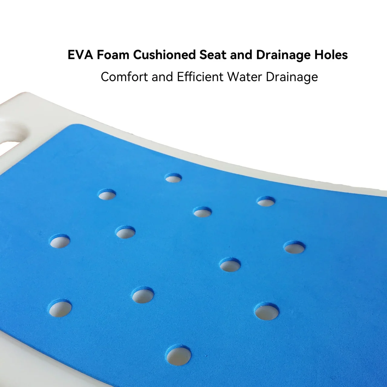 Adjustable Height Shower Chair,Non-Slip Foot Cushion and Drain Hole - Comfortable EVA Foam Seat Cushion for Elderly and Disabled - Image 2