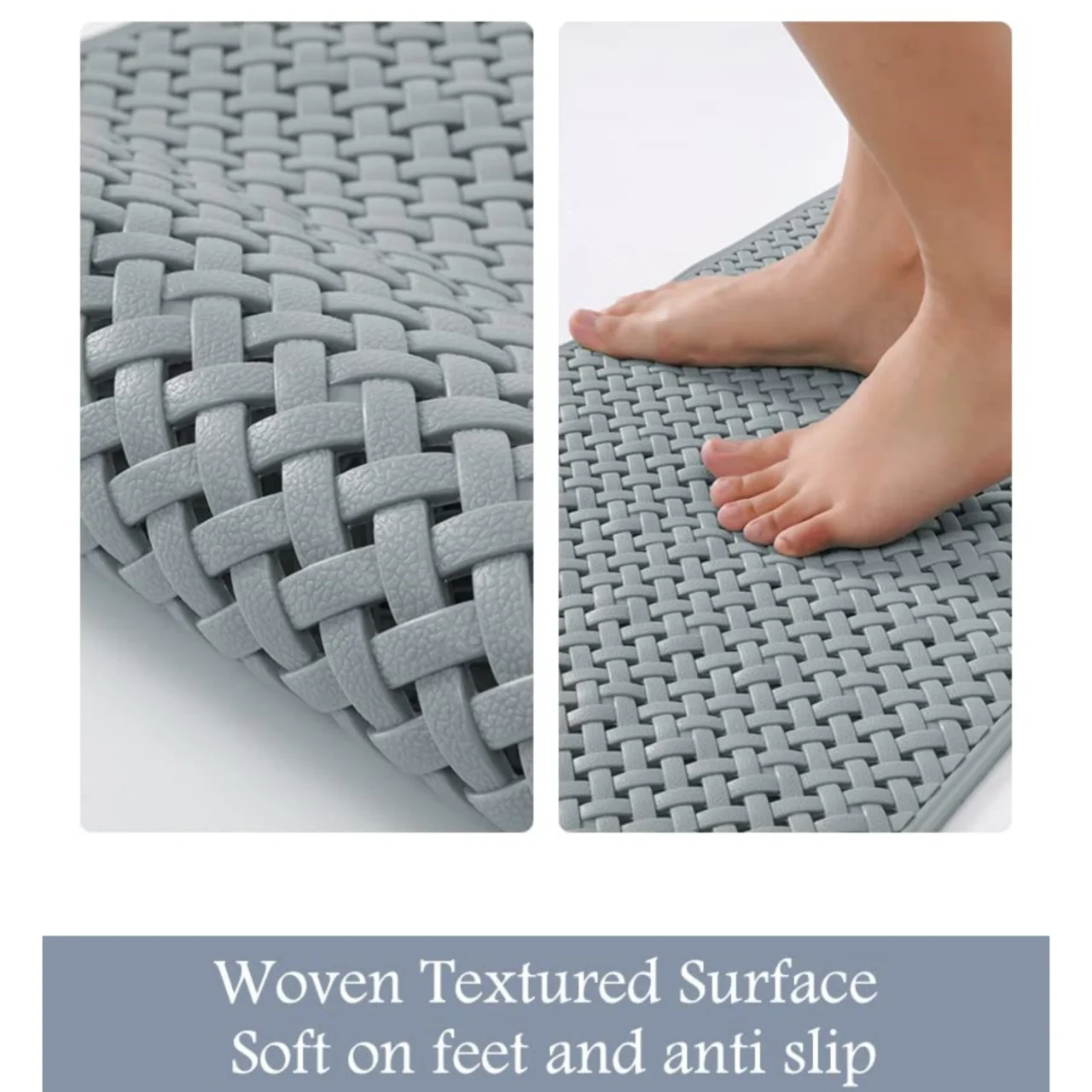 Non-slip Bath Mat with Suction Cup and Drain Hole, Soft Machine-washable Shower Mat Non-slip Bath Mat Suitable for Children's - Image 6