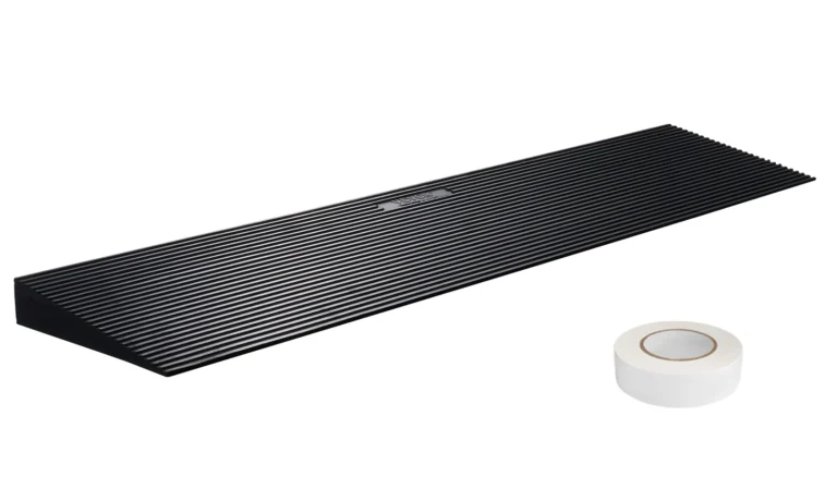 VEVOR 1.6In Rise Cuttable Threshold Ramp for Sweeping Robot,35.4" Wide Natural Rubber Wheelchair Ramp,Non-Slip Solid Rubber Ramp