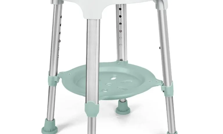 Swivel Shower Stool with Storage Tray – 350lb Adjustable Bath Chair for Stroke Recovery, Elderly Support & Safe Showering | Stroke Lyfe™ Home Safety Gear