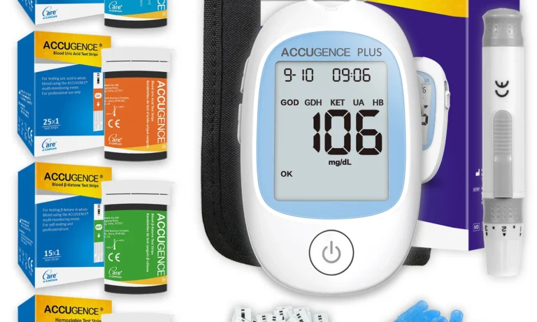 4-in-1 Blood Health Monitor – Hemoglobin, Glucose, Ketone & Uric Acid Test Kit for Stroke Recovery, Diabetes & Gout Management | Stroke Lyfe™ Wellness Essentials