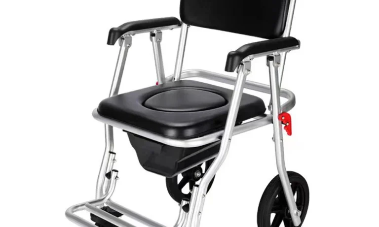 Foldable Mobility Toilet Chair – Lightweight Bath & Commode Trolley for Stroke Recovery, Seniors & Disabled Support | Stroke Lyfe™ Daily Living Gear