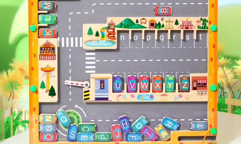 Montessori Magnetic Alphabet Maze Letter Puzzle Gifts for Kids Parking Lot Puzzles for Children Preschool Girls Boys Kids
