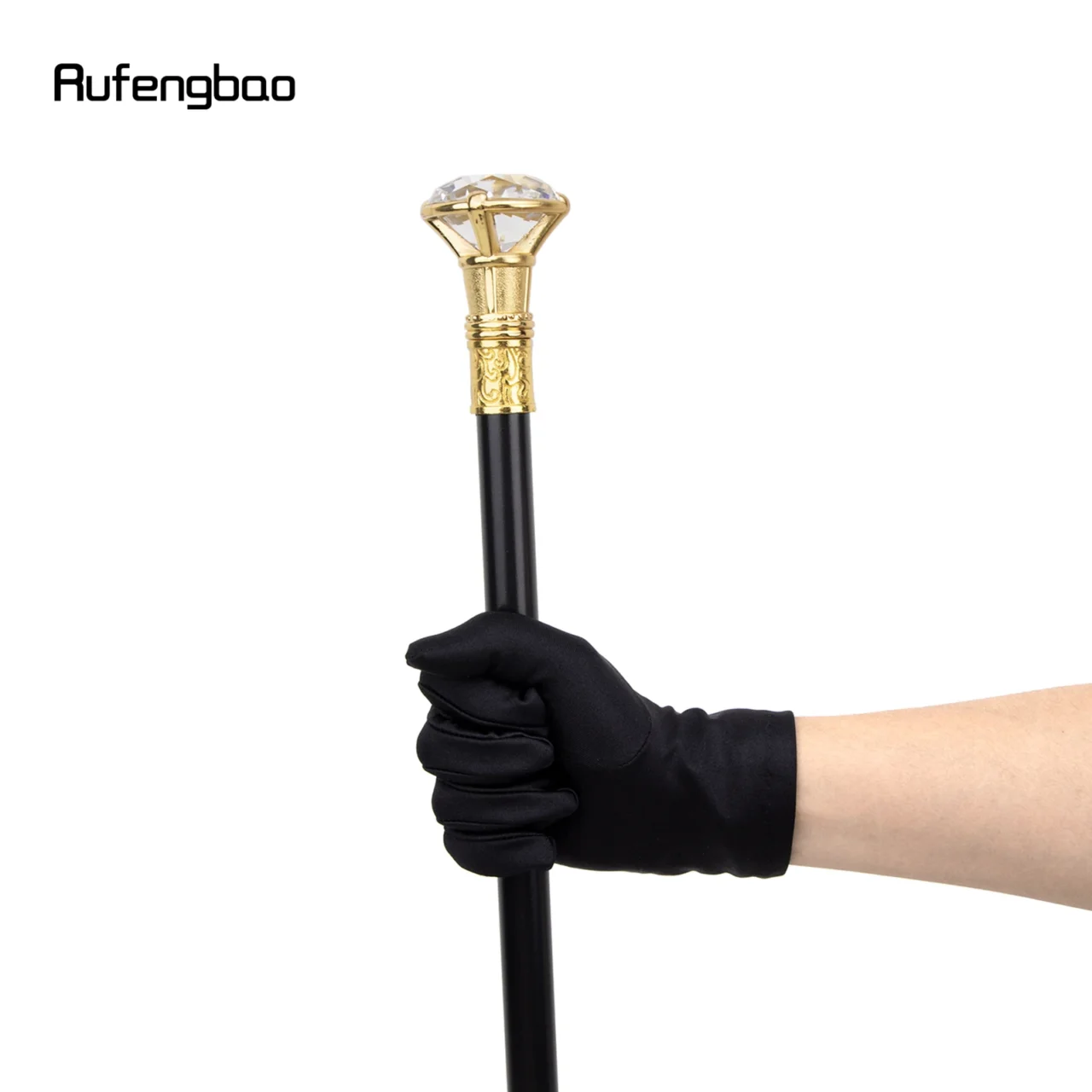 Golden Diamond Walking Cane – Decorative Gentleman’s Stick with Elegant Knob for Stroke Recovery, Style & Cosplay | Stroke Lyfe™ Mobility Gear - Image 4