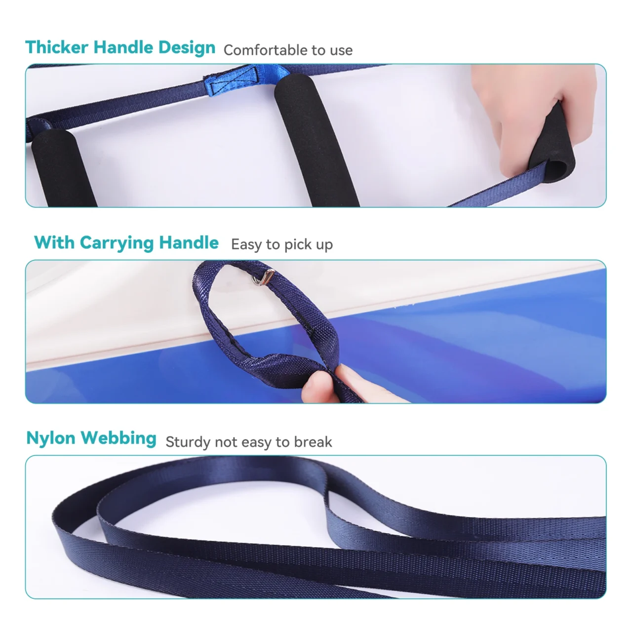 Lefeke Portable Rope Bed Ladder Caddie Assist Strap Rope Ladder Pull Up Straps Bed Ladder Straps Elderly Pregnant Handicap - Image 6