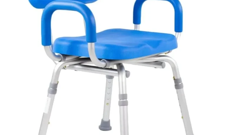 Soft Padded Shower Chair with Armrests & Backrest – Adjustable Height Bath Seat for Stroke Recovery, Elderly Comfort & Home Safety | Stroke Lyfe™ Therapy Gear