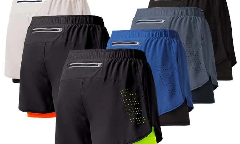 Men's Running Shorts Quick-drying Fitness Black Double Layer Shorts Men New Sport Workout Training Bodybuilding Short Pants