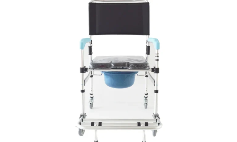 Folding Commode Wheelchair – Portable Bathroom Chair with Padded Toilet Seat for Stroke Recovery, Elderly Care & Home Transport | Stroke Lyfe™ Home Assist Gear