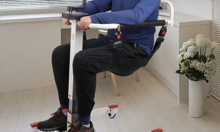 Upgrade Transfer Chair Elderly Lift, Portable Transfer Lift, Adjustable Height Bedside Toilet Shower Transport Chair