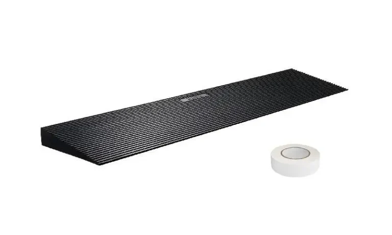 VEVOR 1.2" Rise Threshold Ramp Cuttable Natural Rubber Wheelchair Ramp Scooter with Double-Sided Tape for Doorways Driveways