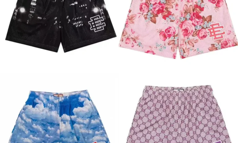 New Summer Eric Emanuel EE Basic Mesh Short Classic Floral Printed Gym Shorts Men's Gym Basketball Sports Beach Shorts