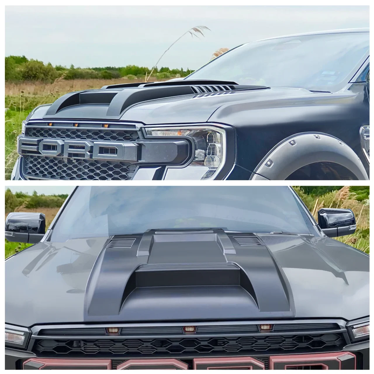 Matt Black Bonnet Scoop Hood Cover For Ford Ranger T9 2023 2024 Wildtrak XLT XLS XL Everest Off Road Next Gen Accessories 4x4 - Image 3