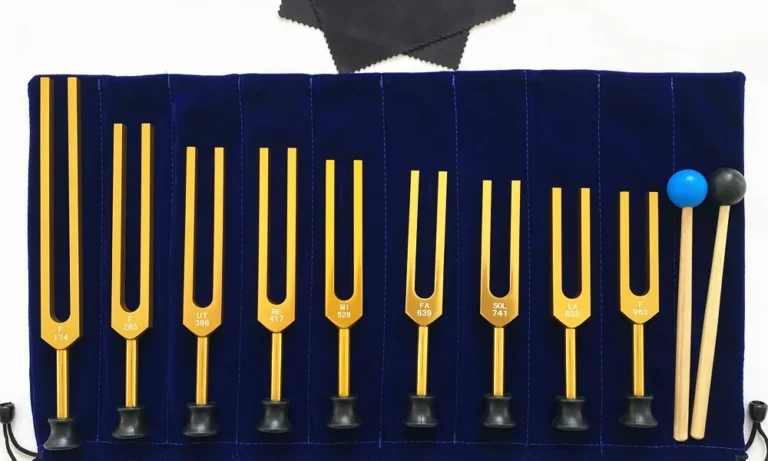 Gold Chakra Tuning Fork Set – 174Hz–963Hz Aluminum Alloy Sound Healing Tools for Stroke Recovery, Meditation & Energy Alignment | Stroke Lyfe™ NeuroVibe Tech