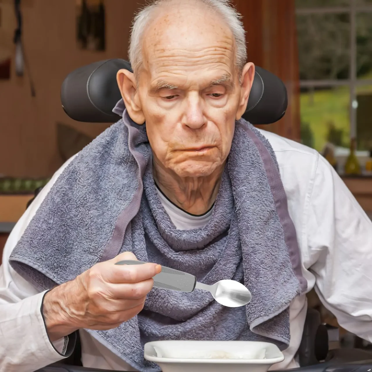 Utensils Adaptive Built Cutlery Up Bendable Spoon Handicapped People Fork Elderly set Parkinsons Non Handle Silverware - Image 4