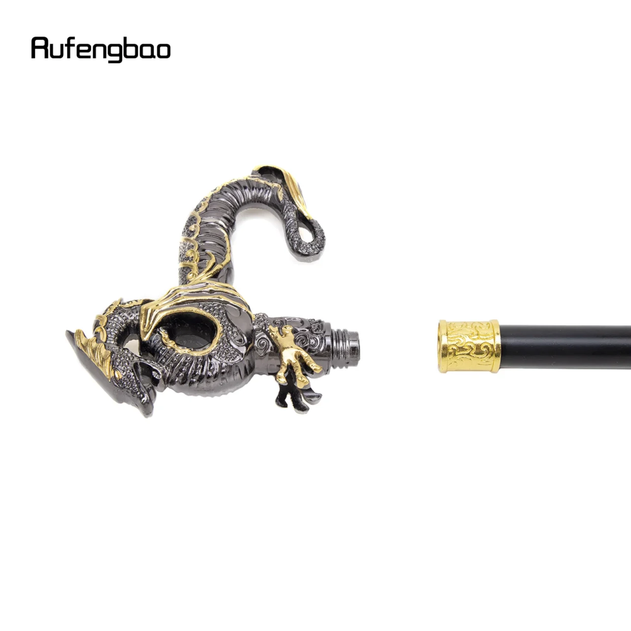 Gold Black Luxury Dragon Walking Cane Fashion Decorative Walking Stick Gentleman Elegant Cosplay Cane Knob Crosier 93cm - Image 5