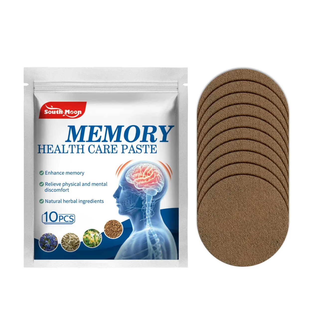 South Moon Memory Enhancement Patch Poor Memory Loss Solution Treatment Forgetfulness Effective Wake Up Brain Paste Health Care - Image 2