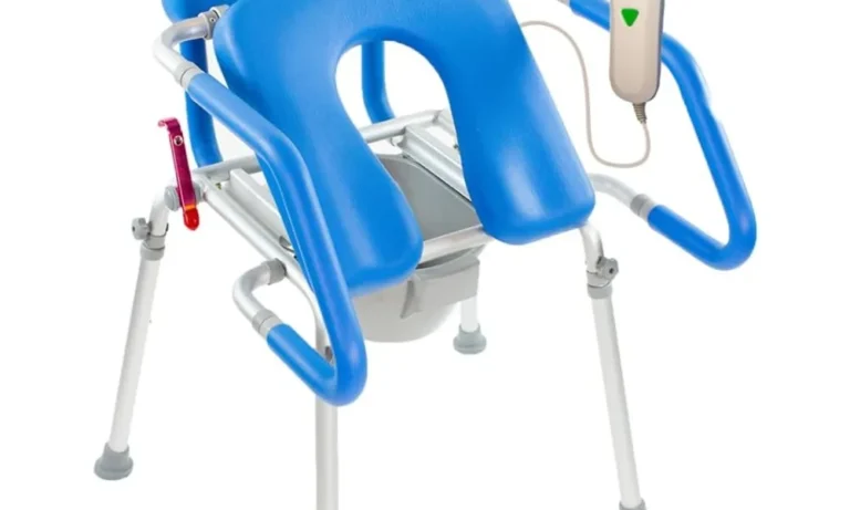 Power Uplift Commode Chair – Electric Lift Toilet & Shower Seat with Padded Support for Stroke Recovery & Elderly Care | Stroke Lyfe™ Daily Living Gear