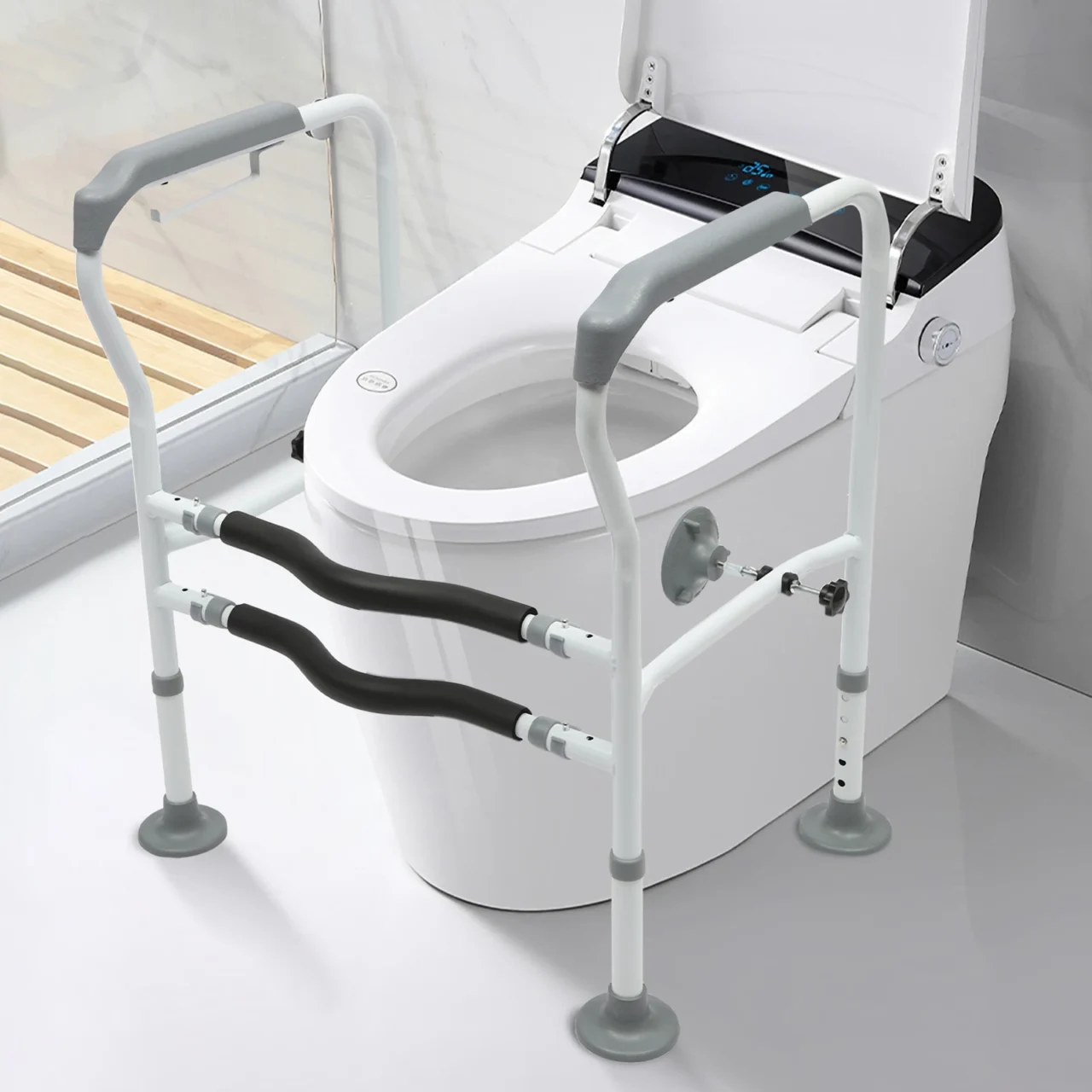 Toilet Safety Rails, Bathroom Frame for Elderly, Pregnant, Disabled, Adjustable Height - Image 2