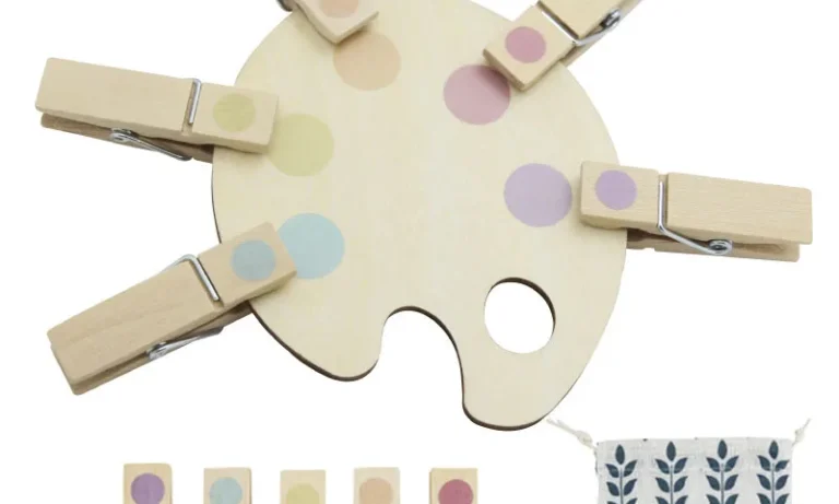 Mini Montessori Visual Sensory Toys Wooden Clip Color Matching Puzzle Fine Motor Training Learning Teaching Kids Educational Toy