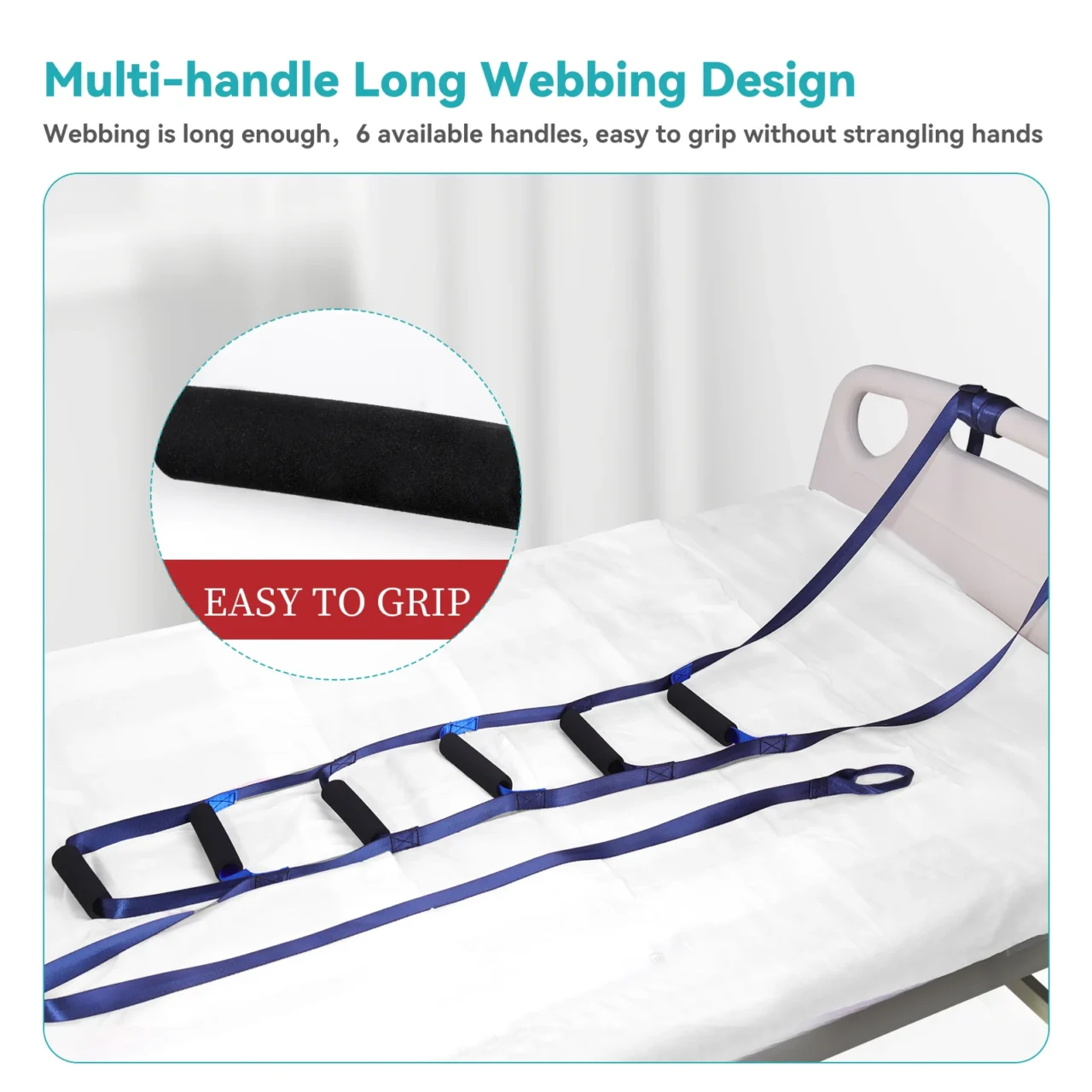 Lefeke Portable Rope Bed Ladder Caddie Assist Strap Rope Ladder Pull Up Straps Bed Ladder Straps Elderly Pregnant Handicap - Image 2