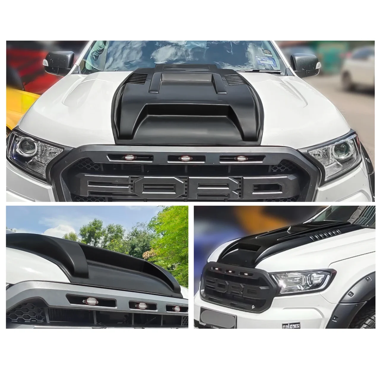 Bonnet Scoop Hoods Cover Scoop Bonnet Protector For Ford Ranger 2015-2022 Wildtrak XL XLS XLT Limited Everest Raptor - Image 4