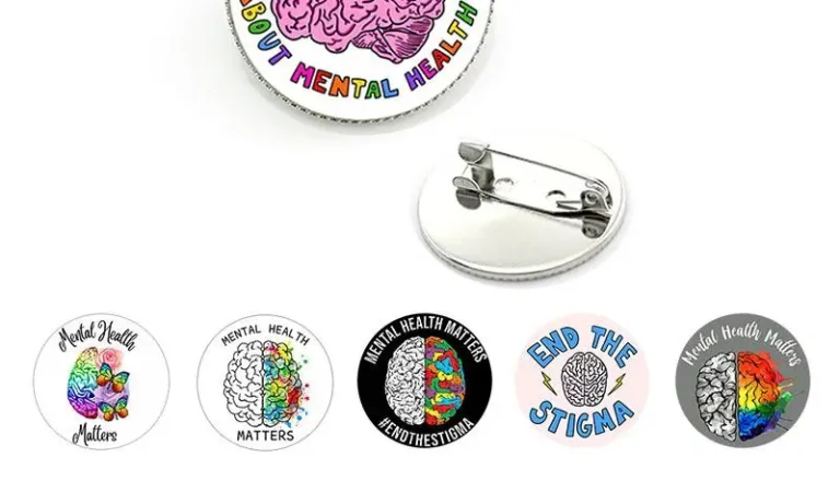 Mental Health Matters Brain Brooch – Enamel Awareness Pin for Stroke Recovery, Brain Health Advocacy & Everyday Empowerment | Stroke Lyfe™ Lifestyle Gear