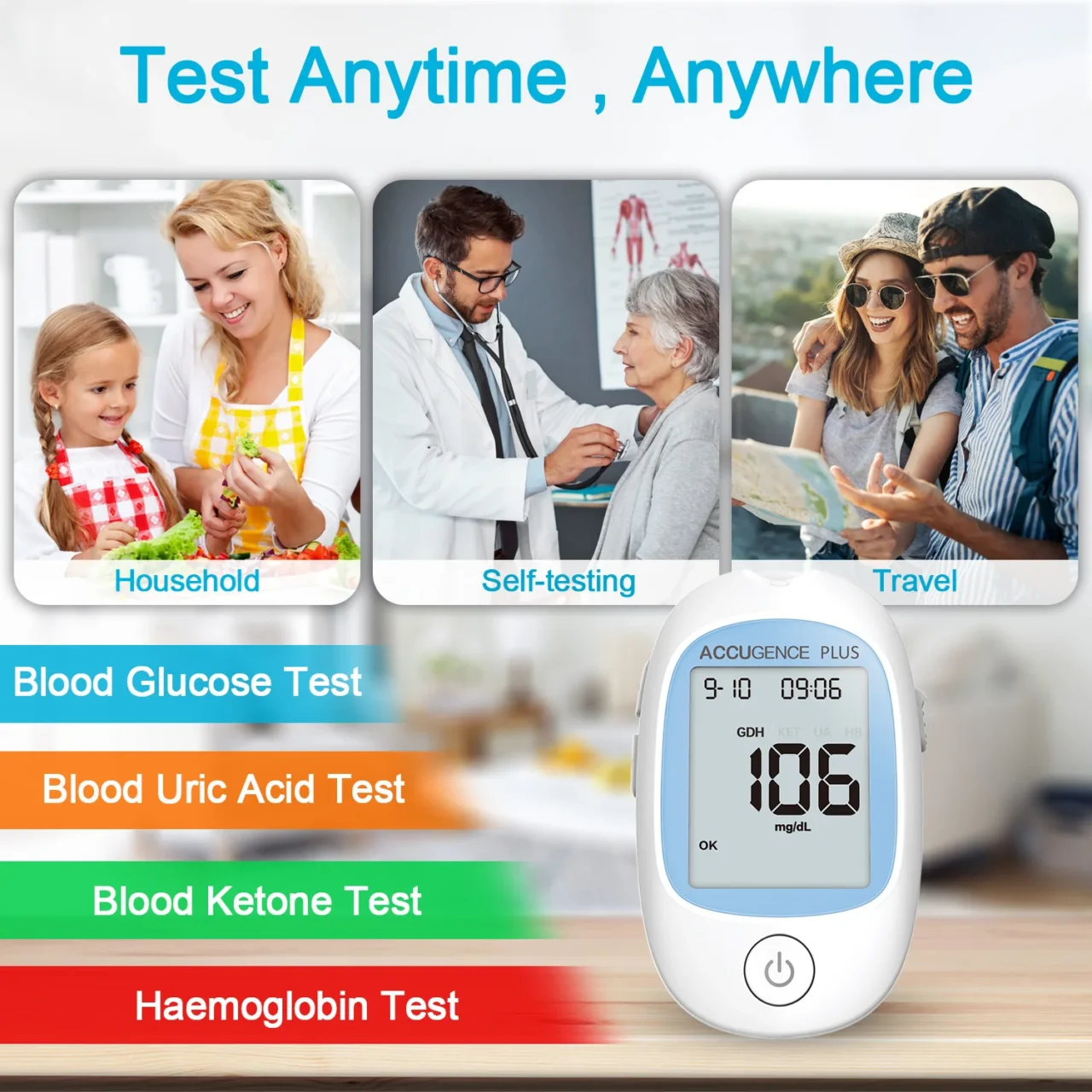 4-in-1 Blood Health Monitor – Hemoglobin, Glucose, Ketone & Uric Acid Test Kit for Stroke Recovery, Diabetes & Gout Management | Stroke Lyfe™ Wellness Essentials - Image 6