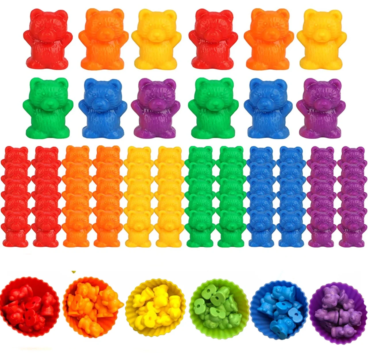 Kid Rainbow Matching Game Cognition Rainbow Color Sort Fine Motor Training Montessori Sensory Education Puzzle Toy Gift - Image 6