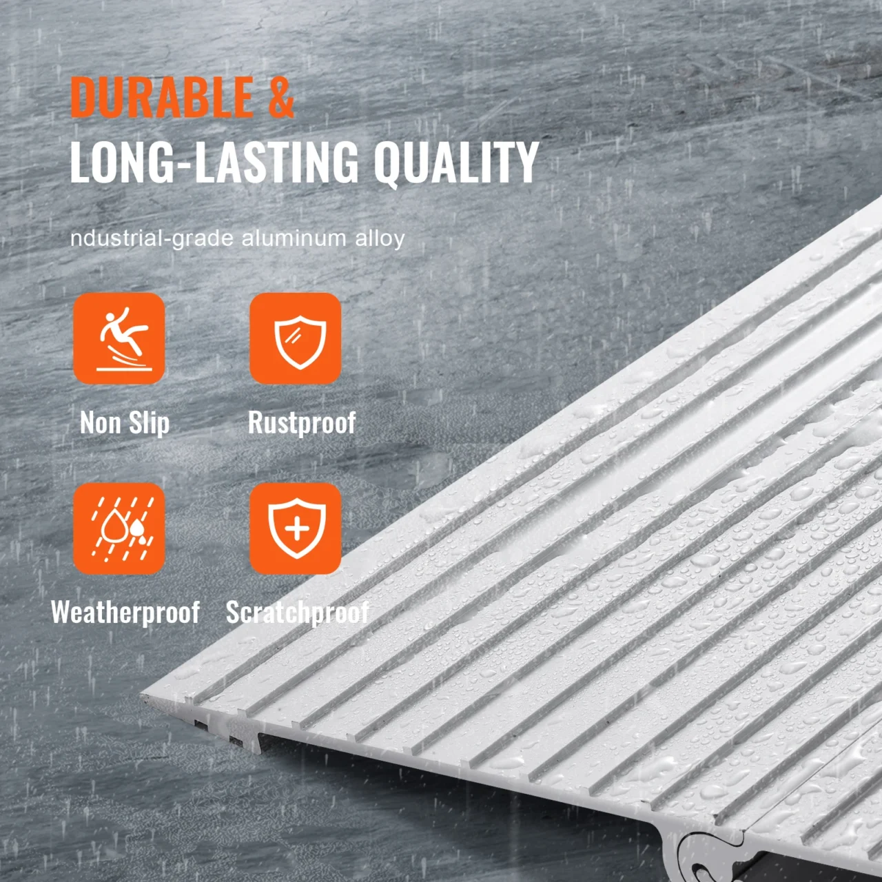 VEVOR 1in-6in 800lbs Door Threshold Ramp Aluminum Adjustable Modular Cable Protector Ramp for Doorways Wheelchairs Scooters - Image 4