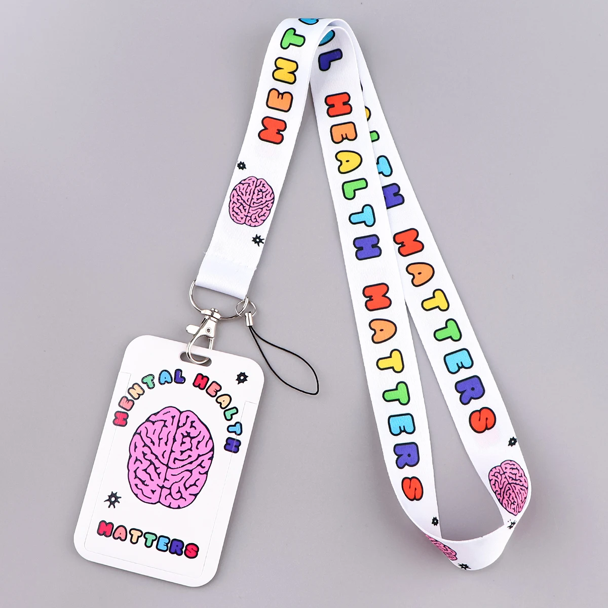 Mental Health Matters Brain Keychain Medical Card Holders Neck Strap ...