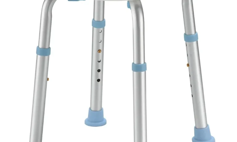 Adjustable Shower Stool with Anti-Slip Tips – Compact Bath Seat Bench for Stroke Recovery, Elderly Support & Safe Showering | Stroke Lyfe™ Home Safety Gear