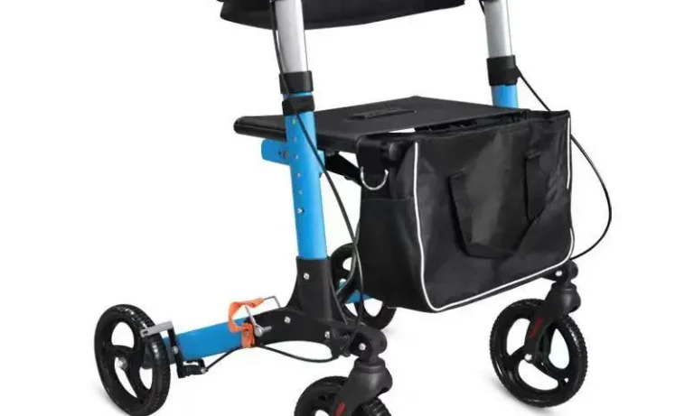 Aluminum Rollator Walker with Shopping Basket – Folding Mobility Aid for Stroke Recovery, Elderly Rehab & Daily Independence | Stroke Lyfe™ Mobility Tech