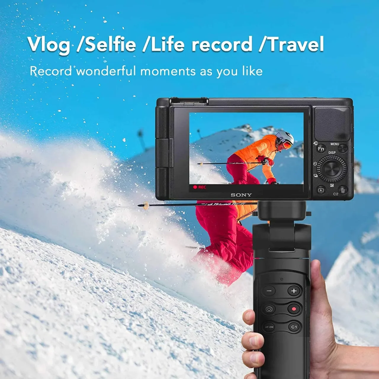 Wireless Remote Control Grip Tripod YouTube TikTok Vlogging Shoot for Sony ZV-E10 ZV-E1 ZV-1F A6400 A6100 A9II A1 A7C A7IV A7RV - Image 3