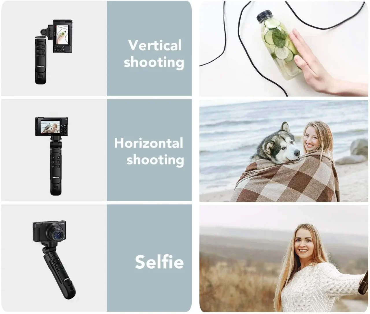 Wireless Remote Control Grip Tripod YouTube TikTok Vlogging Shoot for Sony ZV-E10 ZV-E1 ZV-1F A6400 A6100 A9II A1 A7C A7IV A7RV - Image 5