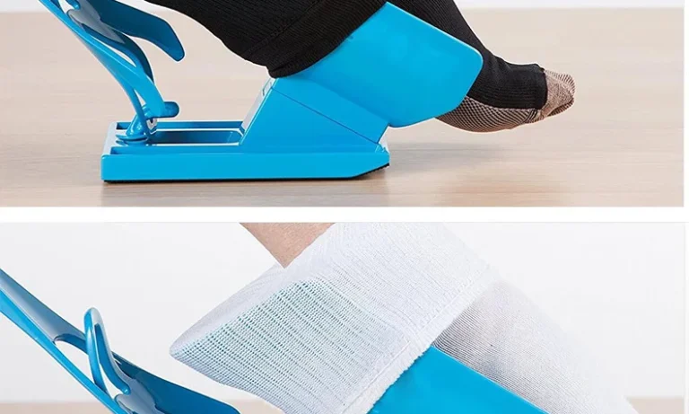 Blue Sock Slider Aid – Easy On/Off Sock Helper & Shoe Horn for Stroke Recovery, No-Bend Dressing & Daily Mobility | Stroke Lyfe™ Kinetic Series