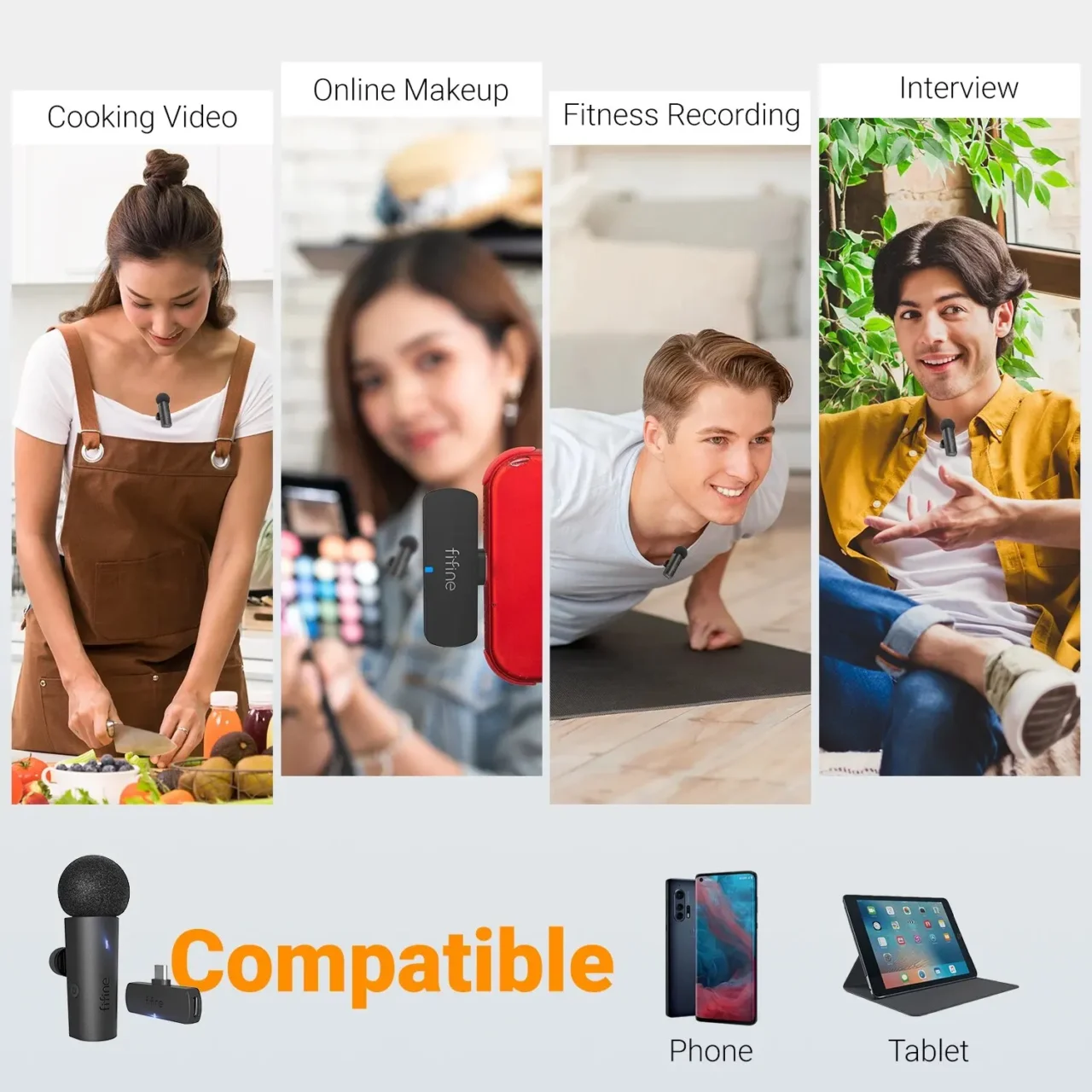 FIFINE M6 Wireless Lavalier Mic – Type-C Mini Clip-On Microphone for Stroke Recovery, Vlogging & Mobile Content Creation | Stroke Lyfe™ Creator Series - Image 6