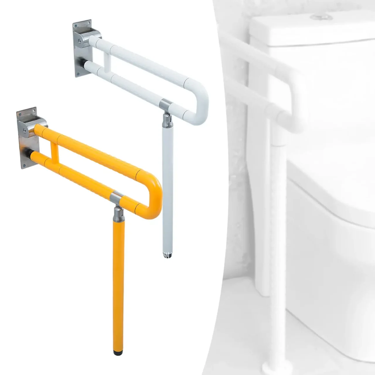 Foldable Handicap Grab Bars – Wall-Mounted Toilet Rails with Shower Handle for Stroke Recovery, Elderly Safety & Bathroom Support | Stroke Lyfe™ Mobility Series - Image 3