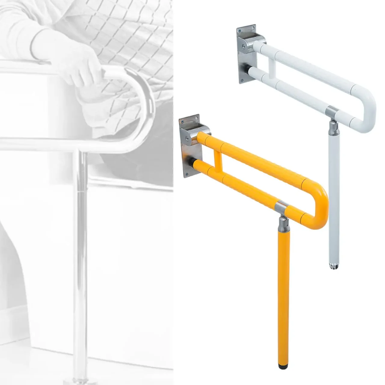 Foldable Handicap Grab Bars – Wall-Mounted Toilet Rails with Shower Handle for Stroke Recovery, Elderly Safety & Bathroom Support | Stroke Lyfe™ Mobility Series - Image 2