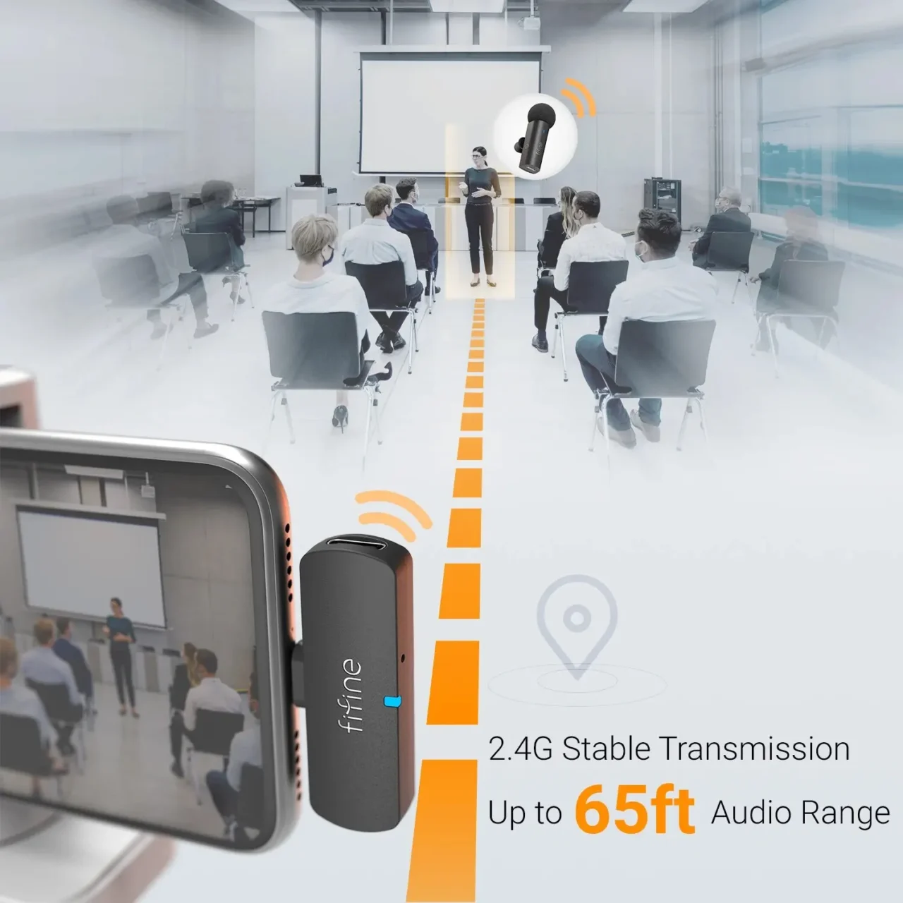 FIFINE M6 Wireless Lavalier Mic – Type-C Mini Clip-On Microphone for Stroke Recovery, Vlogging & Mobile Content Creation | Stroke Lyfe™ Creator Series - Image 2
