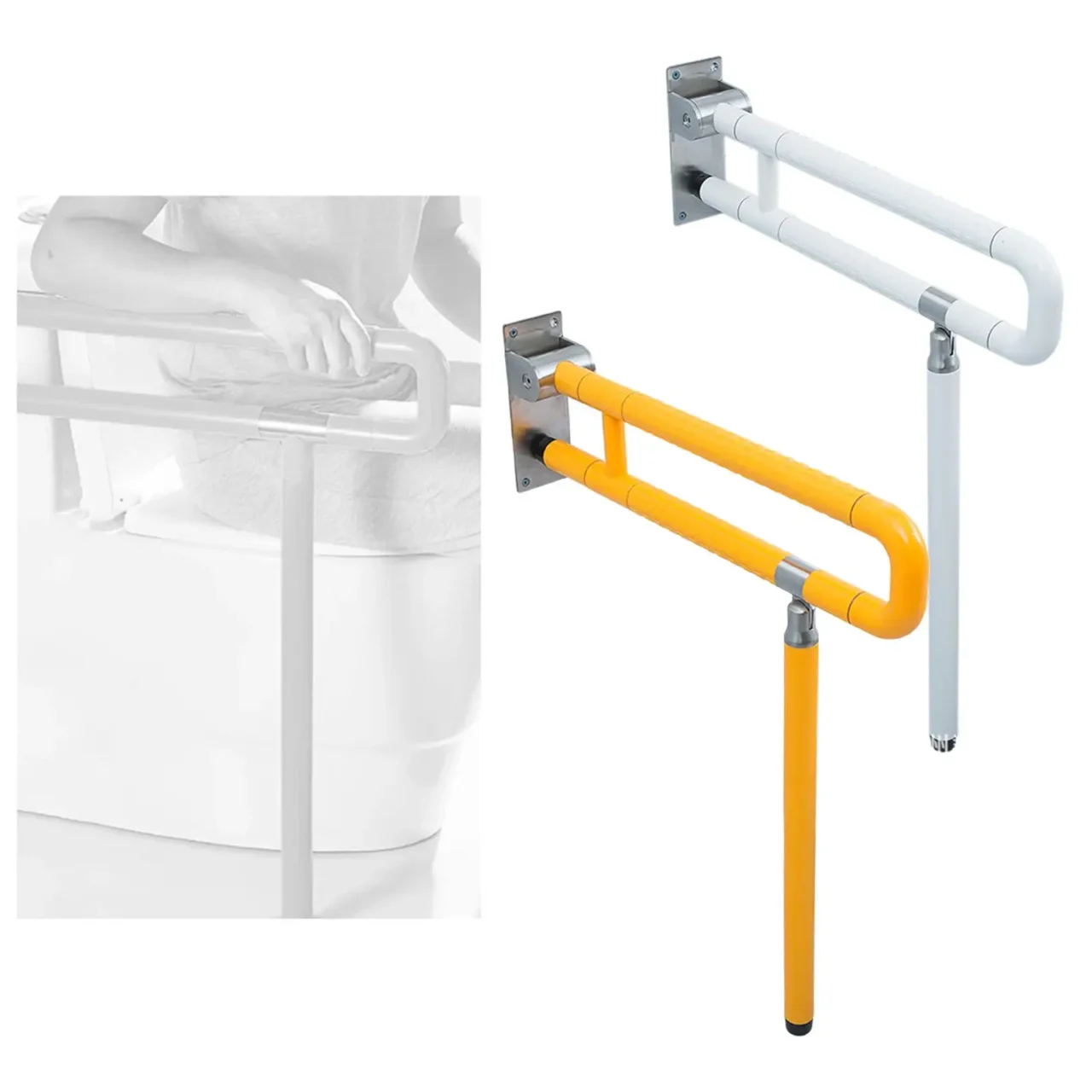 Foldable Handicap Grab Bars – Wall-Mounted Toilet Rails with Shower Handle for Stroke Recovery, Elderly Safety & Bathroom Support | Stroke Lyfe™ Mobility Series - Image 4