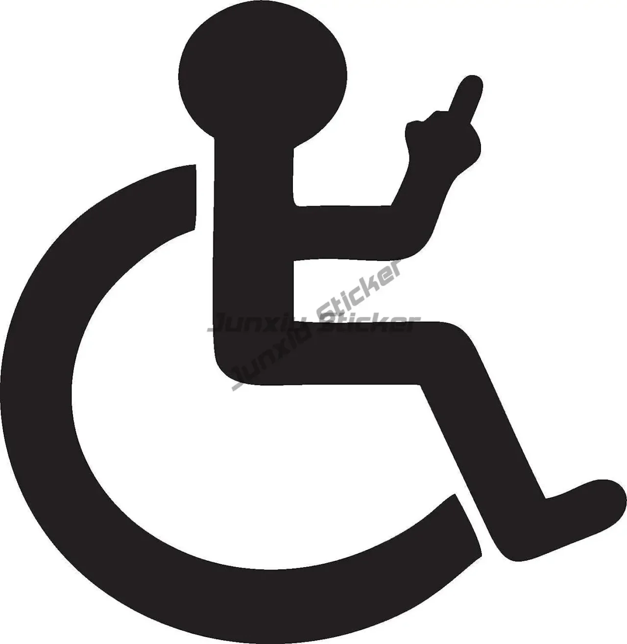 Black Warning Disabled Sign Handicap Signs Car Stickers and Decal Wheelchair Sign, Waterproof Door Protector Side Window Sticker - Image 2