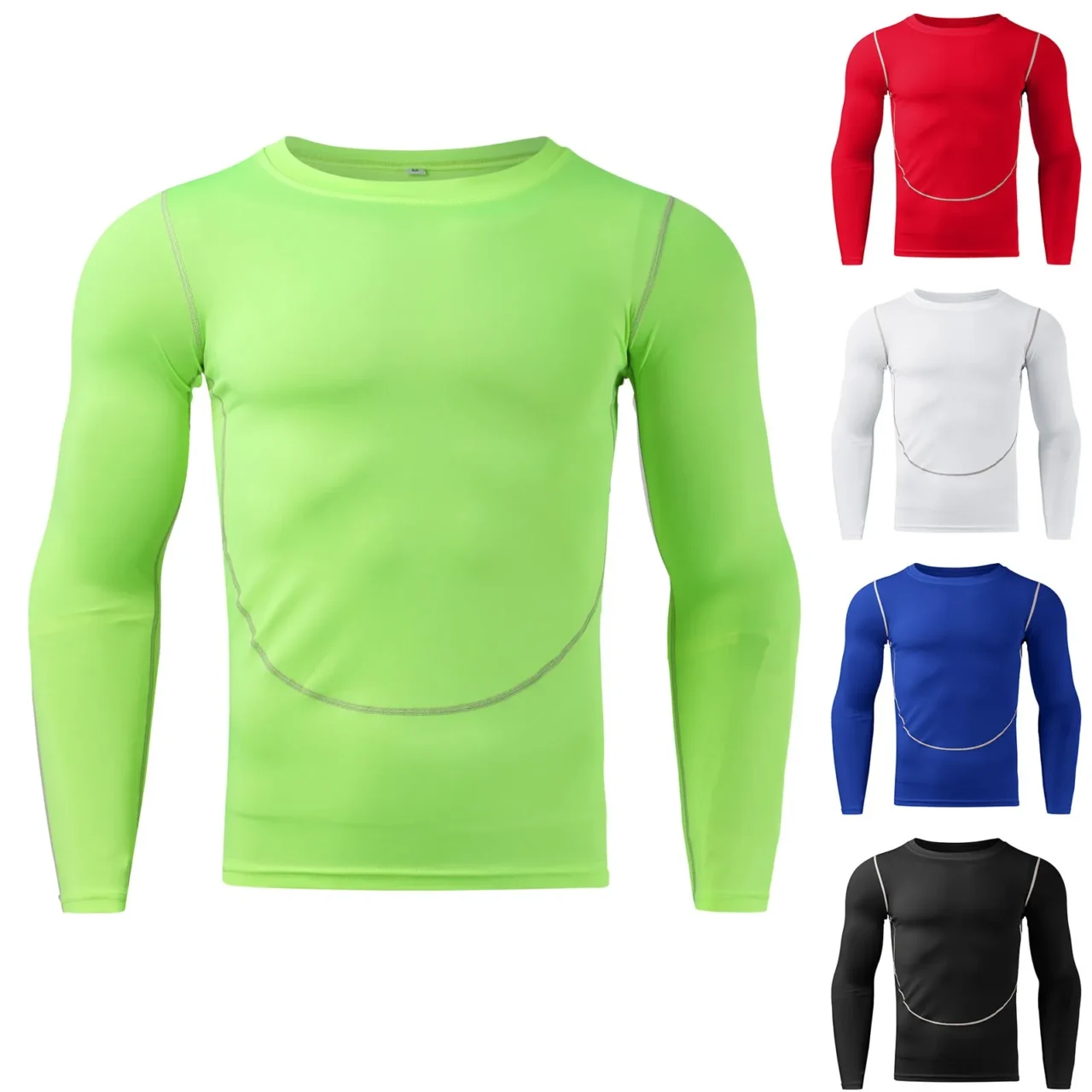 Mens Fitness Long Sleeve Running Sports T Shirt Men Thermal Muscle Athletic Gym Compression Clothes - Image 6