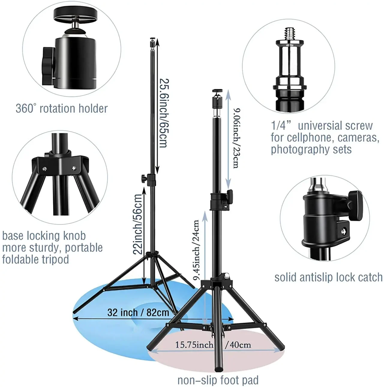26/33cm LED Selfie Ring Light Dimmable Photography Fill Lighring with 50cm Tripod & Remote control For Youtube TikTok Video Live - Image 5